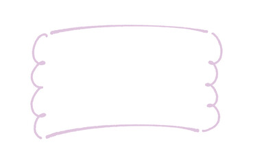 手描きの薄い紫色の横長のフレーム - シンプルでおしゃれな飾り罫のデザインパーツ素材
