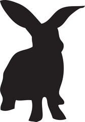 black silhouette of a rabbit