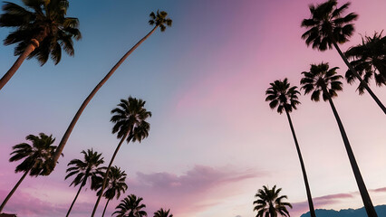 Fototapeta na wymiar palm trees on the beach, Generative AI