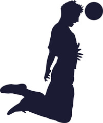 silhouette of a person with a ball