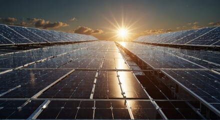 Solar panel. Concept clean energy, electric alternative, power in nature