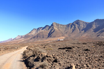 way to the Casa Villa Winter at Jandia peninsula, Cofete, Fuerteventura, Canary Islands in Spain