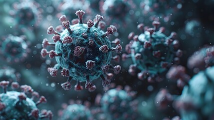 Ominous Microscopic Depiction of Hazardous Coronavirus Pathogen Causing Global Pandemic Crisis