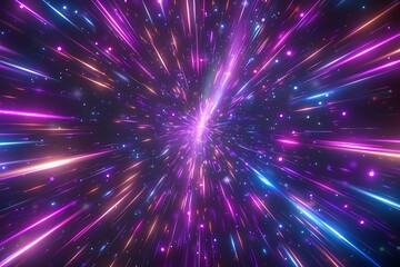 Lightspeed time travel background showcasing a fast journey through star galaxies and cosmos exploration. 