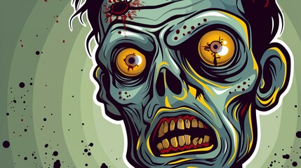 cartoon zombie head