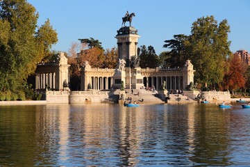 Retiro Park in Madrid city, Spain