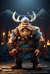 Crazy viking character illustration