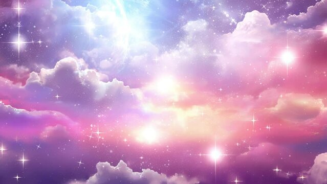 Night sky with clouds and stars, abstract watercolor texture background