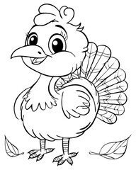 Cute isolated animal, flowers, fairies coloring page