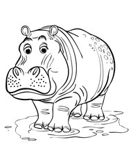 Cute isolated animal, flowers, fairies coloring page