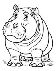 Cute isolated animal, flowers, fairies coloring page