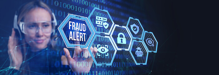 Fraud Alert Caution Defend Guard Notify Protect Concept.