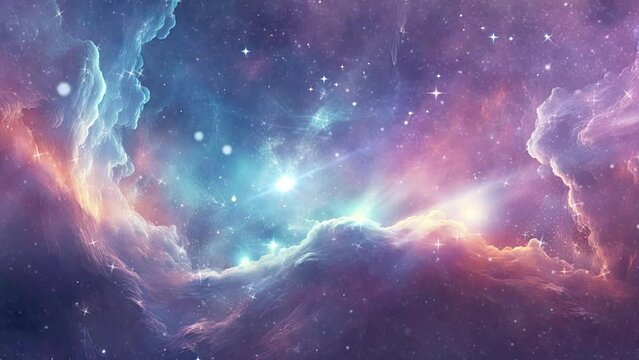 Night sky with clouds and stars, abstract watercolor texture background,