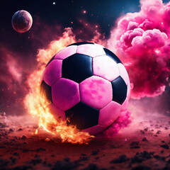 Naklejka premium soccer ball in fire,Soccer ball flying on fire 