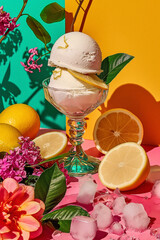 Citrus Bliss: A Vibrant Lemon Sorbet Arrangement