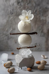 Serene Vanilla Ice Cream Arrangement with Elegant Orchid Accent