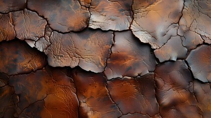 Naklejka premium Weathered Earthy Cracked Surface with Intricate Patterns and Textures