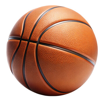 basketball full details isolated on transparent background. AI GENERATED