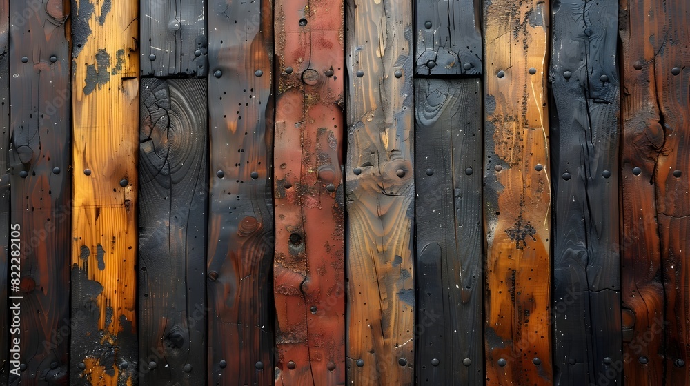 Aufkleber Weathered Wooden Planks Rustic Textured Background Pattern for Rustic Style Design Concepts and Interior