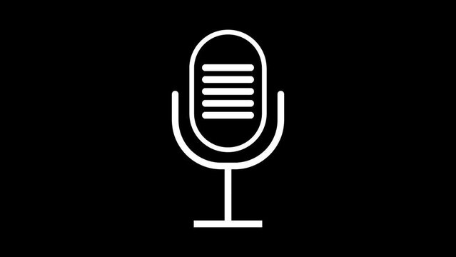 mic podcast microphone music on black background