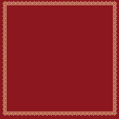 Decorative frame Elegant vector element for design in Eastern style, place for text. Floral red and golden border. Lace illustration for invitations and greeting cards