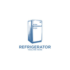 Refrigerator, vintage logo vector illustration