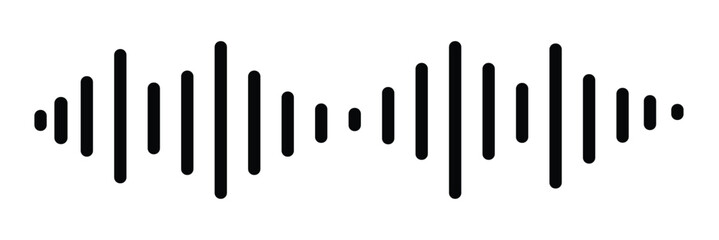 Pixel stereo waveform. Audio music sound wave. Audio spectrum. Equalizer, vibration, soundwave, voice on white background.