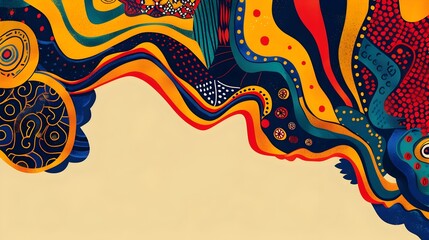 Vibrant Hispanic Heritage Month Doodle Border Design with Blank Mockup Space