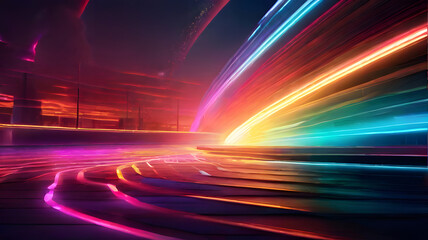 Bright and Dynamic Neon Lights in Abstract Digital Art