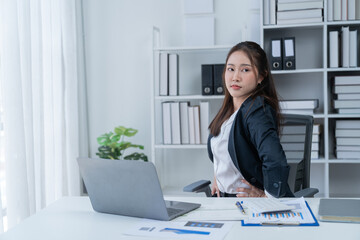 happy success businesswomen working in the office