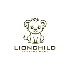 Lion Cub logo vector illustration