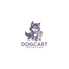 dog cart logo vector illustration