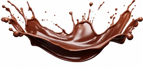 chocolate splash on white background, liquid drink splash