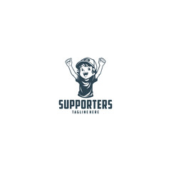 supporters child logo vector illustration