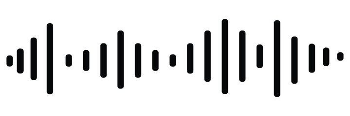 Pixel stereo waveform. Audio music sound wave. Audio spectrum. Equalizer, vibration, soundwave, voice on white background.
