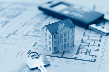 House model and keys, real estate concept 