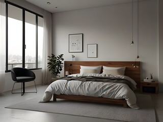 bedroom interior with bed