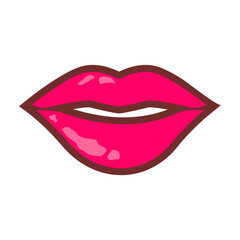 Female lips pop art style