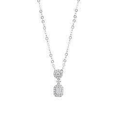 silver necklace with a pendant