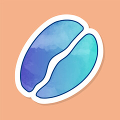 Coffee beans color sticker