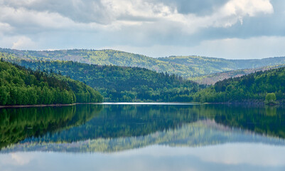landscape at the drinking water dam of Frauenau in the Bavarian Forest National Park near Frauenau, Bayerischer Wald, 