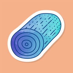 Single wood log color sticker