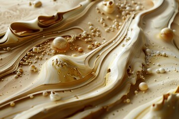 Abstract Representation of Organic Baking Flavors in Natural Earthy Colors and Flowing Forms for Wholesome Health Concept