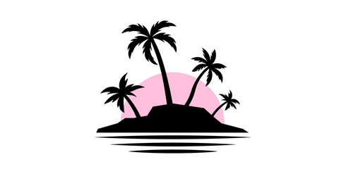 Palm island logo. Island logo.