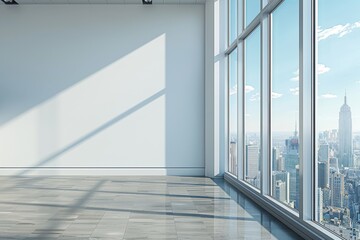 Obraz premium Modern office interior wall mockup created with generative ai