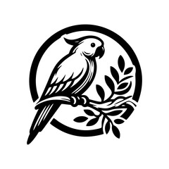 parrot logo design macaw vector illustration. parrot logo design