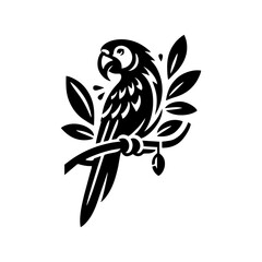 parrot logo design macaw vector illustration. parrot logo design