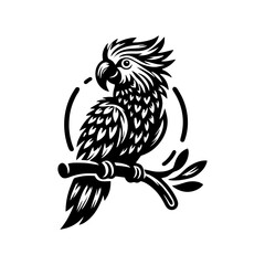 parrot logo design macaw vector illustration. parrot logo design