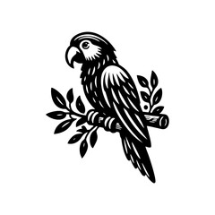 parrot logo design macaw vector illustration. parrot logo design