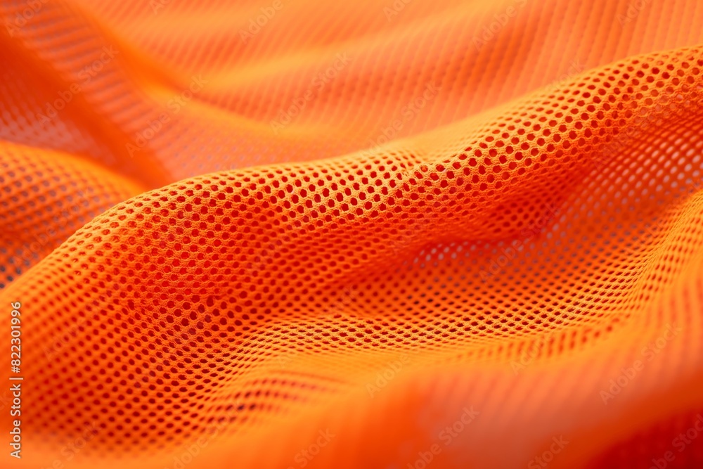 Wall mural orange mesh fabric with intricate texture and wave pattern